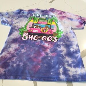 Women’s Buc-EE’s Tie-Dye T-Shirt - Purple and Pink Jeep Dogs Medium